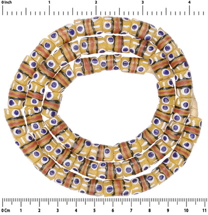 Recycled Beads Powder Glass Krobo Handmade Ethnic Necklace African Trade Ghana - close-up