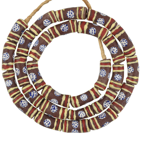 Perle di polvere di vetro riciclate collana etnica fatta a mano Commercio africano - Tribalgh