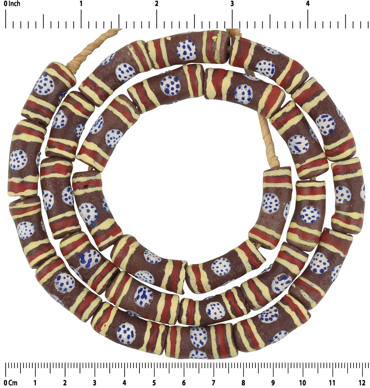 Recycelte Glaspulverperlen handgefertigte ethnische Halskette Afrikanischer Handel - Tribalgh