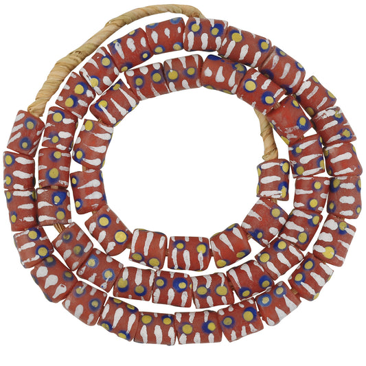 Collana fatta a mano con perline africane in polvere di vetro riciclato Krobo - Tribalgh