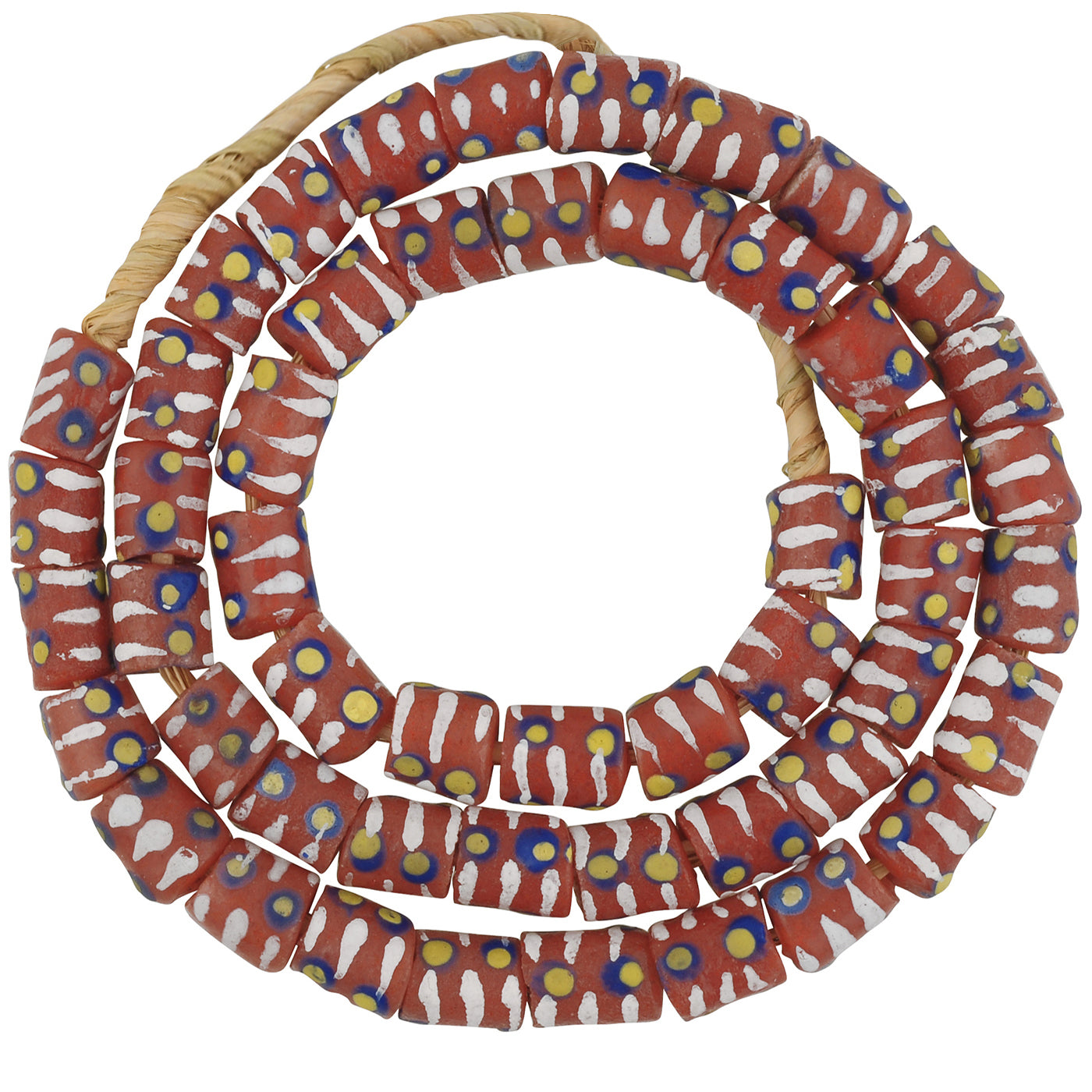 African beads powder glass recycled handmade necklace Krobo - Tribalgh