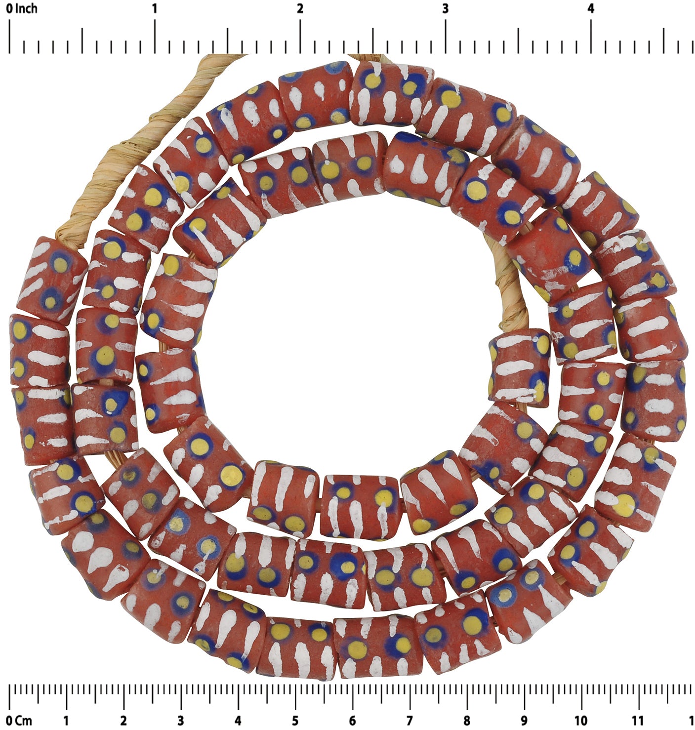 Afrikanische Perlen Pulverglas recycelte handgefertigte Halskette Krobo - Tribalgh