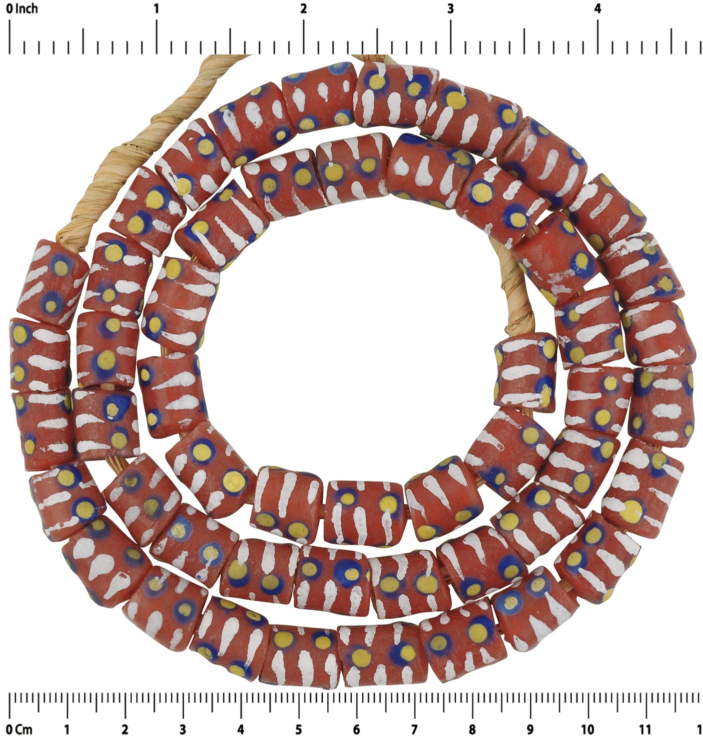 African beads powder glass recycled handmade necklace Krobo - Tribalgh