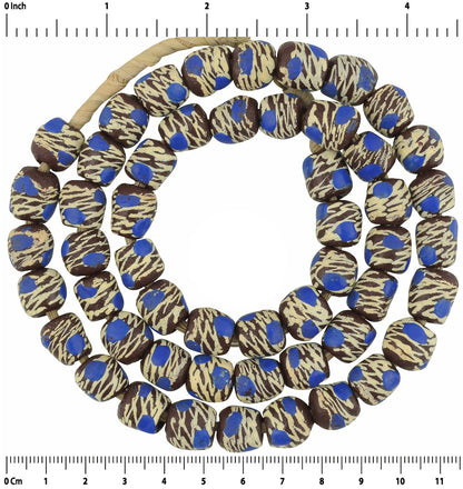 Handgemachte afrikanische Perlen aus recyceltem Glaspulver Krobo Halskette Ghana - Tribalgh