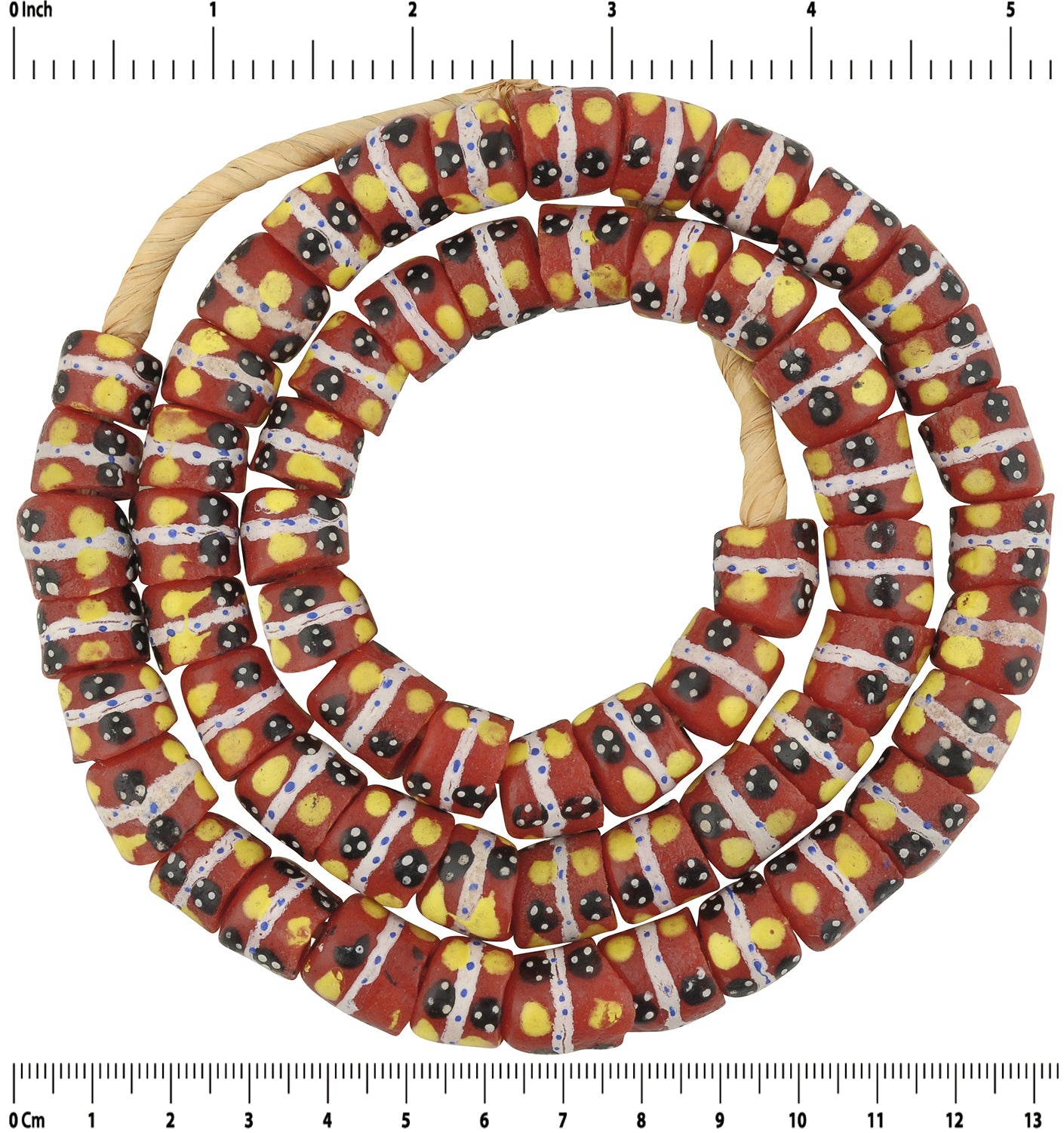 Ghana recycled powder glass beads Krobo tribal necklace African jewelry - Tribalgh