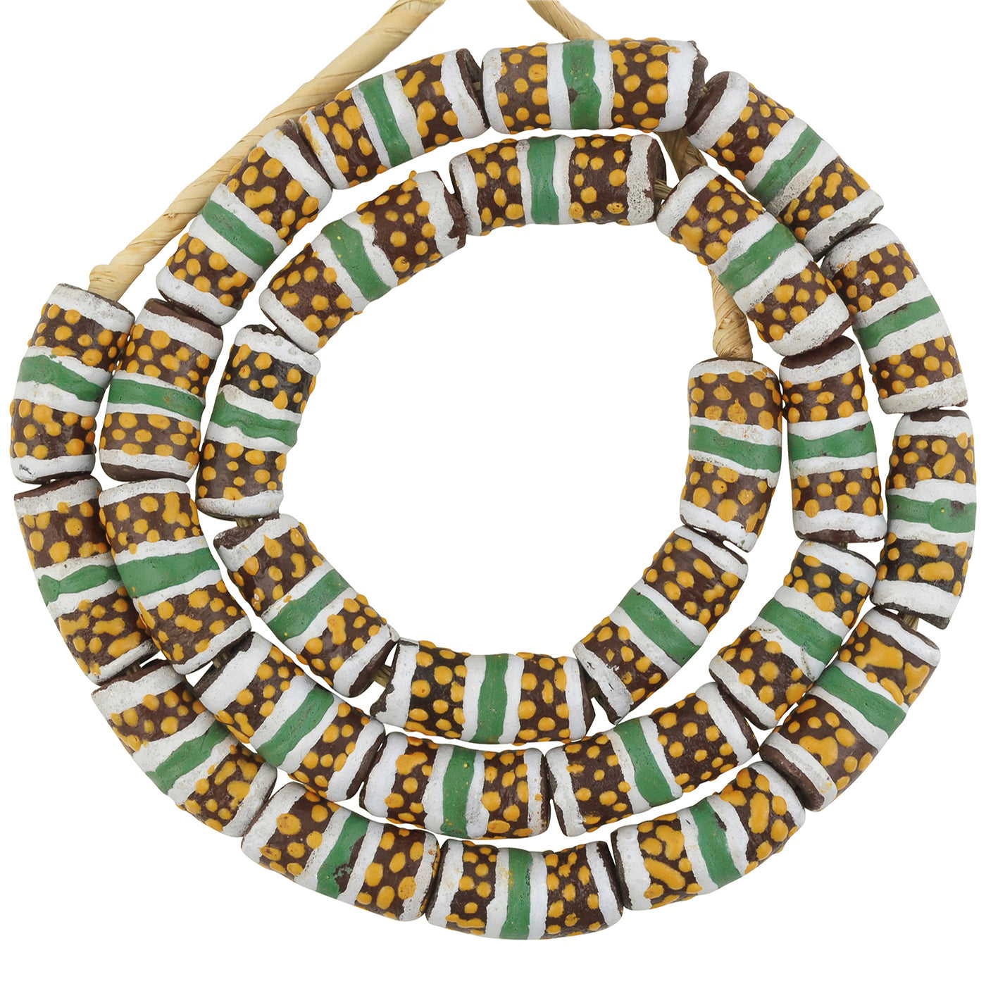 Recycled beads powder glass African necklace Krobo jewelry Ghana - Tribalgh