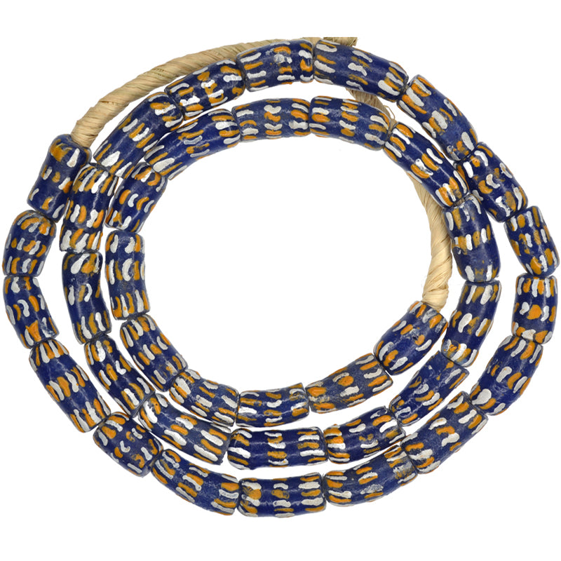 Lebendige ghanaische Krobo-Pulverglasperlen – 8 mm, 26.5 Zoll Strang