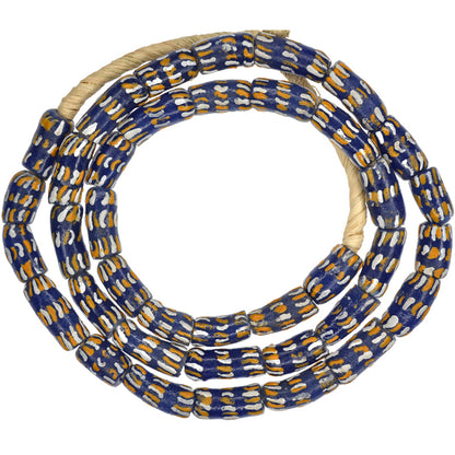 Lebendige ghanaische Krobo-Pulverglasperlen – 8 mm, 26.5 Zoll Strang