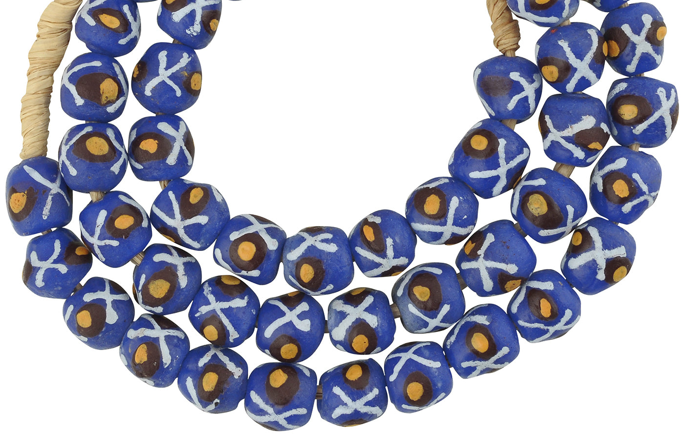Perlen aus recyceltem Glaspulver handgefertigter afrikanischer Schmuck ethnischer Ghana