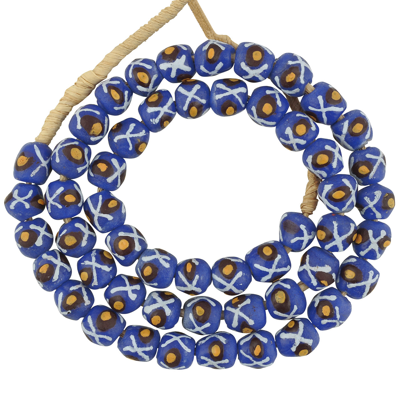 Perlen aus recyceltem Glaspulver handgefertigter afrikanischer Schmuck ethnischer Ghana