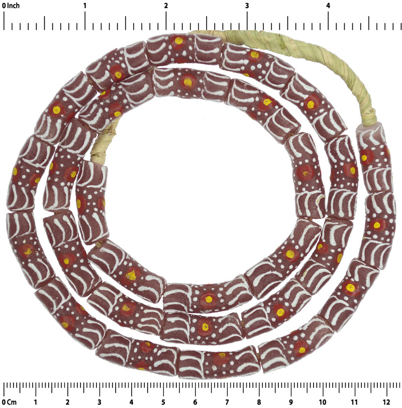 Handmade Ghana Fancy Powder Glass Beads - 27" Strand - alternate view