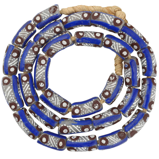 Perline riciclate polvere di vetro collana africana gioielli etnici Ghana - Tribalgh