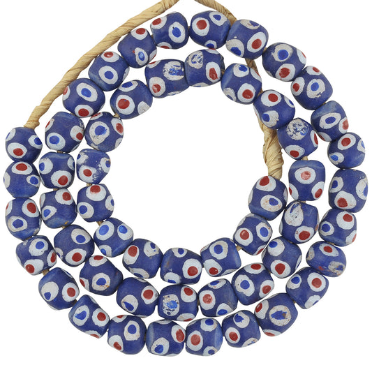 Beads recycled glass powder Krobo tribal necklace Ghana African - Tribalgh