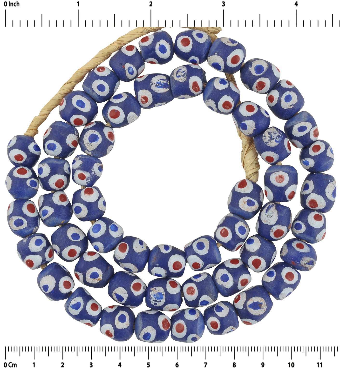 Beads recycled glass powder Krobo tribal necklace Ghana African - Tribalgh