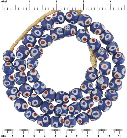 Perlen recyceltes Glaspulver Krobo Stammes-Halskette Ghana African - Tribalgh