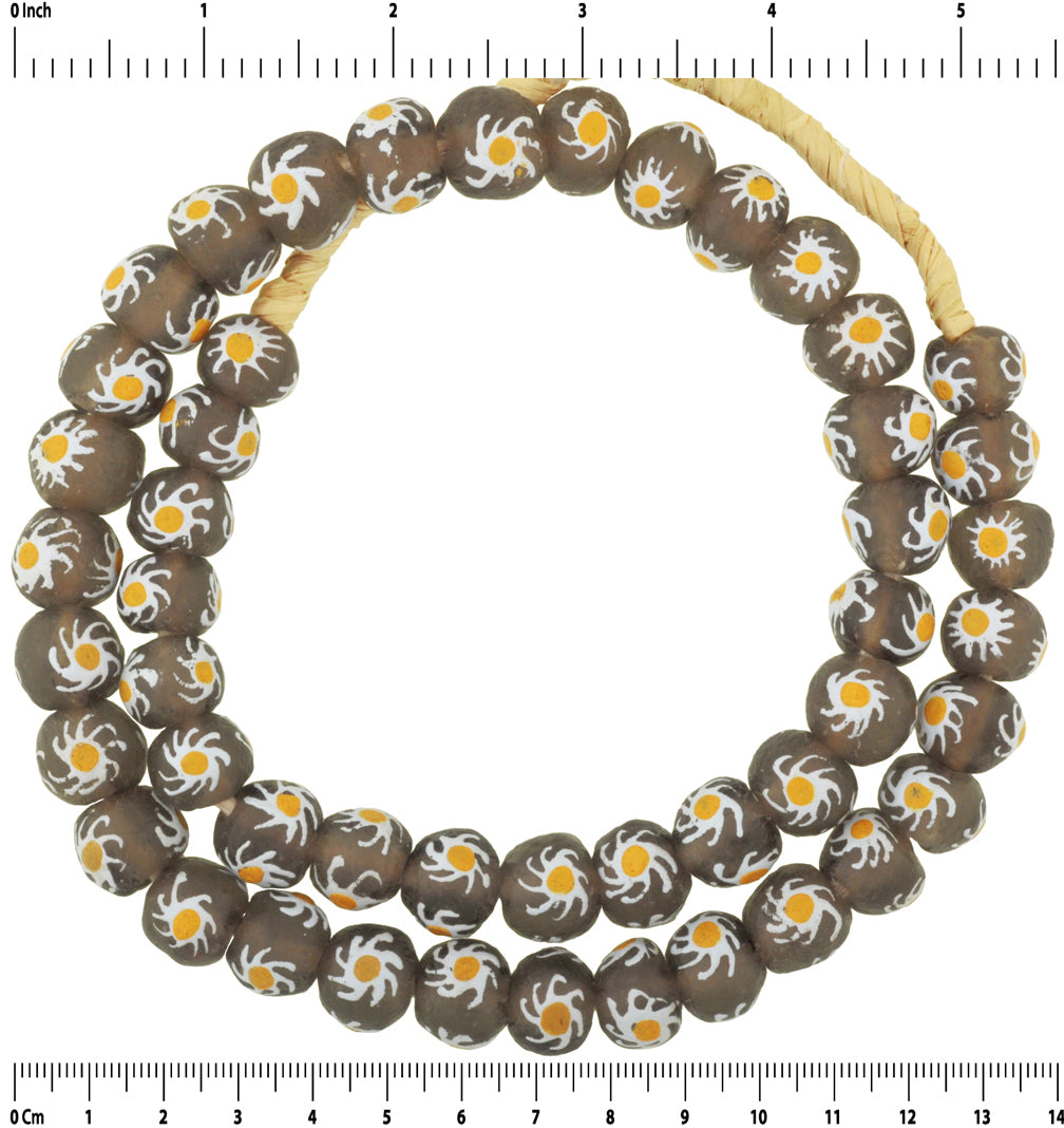 Powder glass recycled beads handmade Krobo translucent African trade necklace - Tribalgh