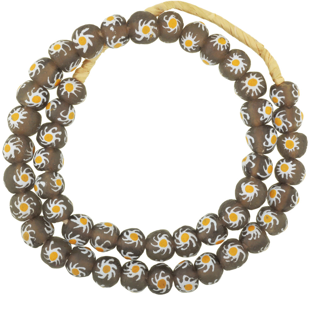 Powder glass recycled beads handmade Krobo translucent African trade necklace - Tribalgh