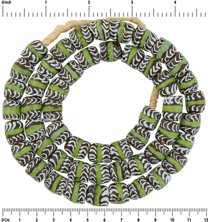 Krobo handgemachte Perlen recyceltes Glas Afrikanische Halskette Ghana Schmuck - Tribalgh