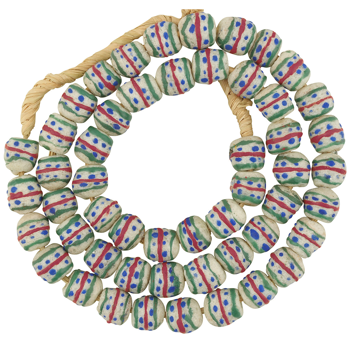 Afrikanische Perlen recyceltes Glaspulver Ghana Schmuck Tribal Halskette - Tribalgh