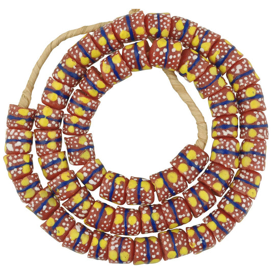 Collar de joyería tribal africana con cuentas de vidrio en polvo reciclado Ghana - Tribalgh