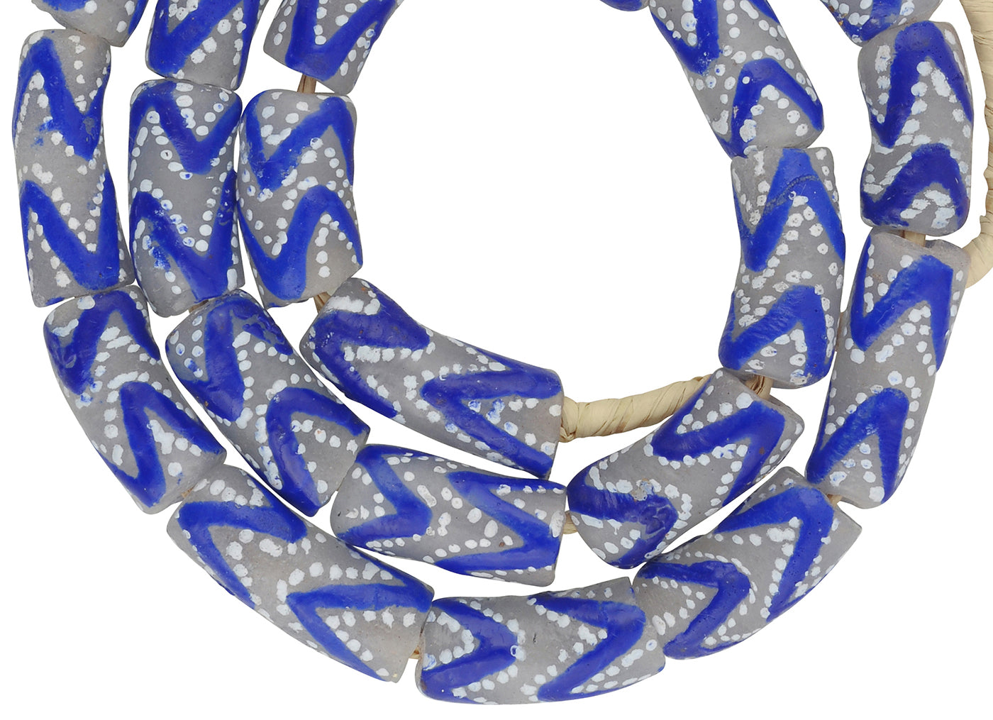 Handgefertigte Perlen recyceltes Pulverglas Ghana ethnischer afrikanischer Schmuck