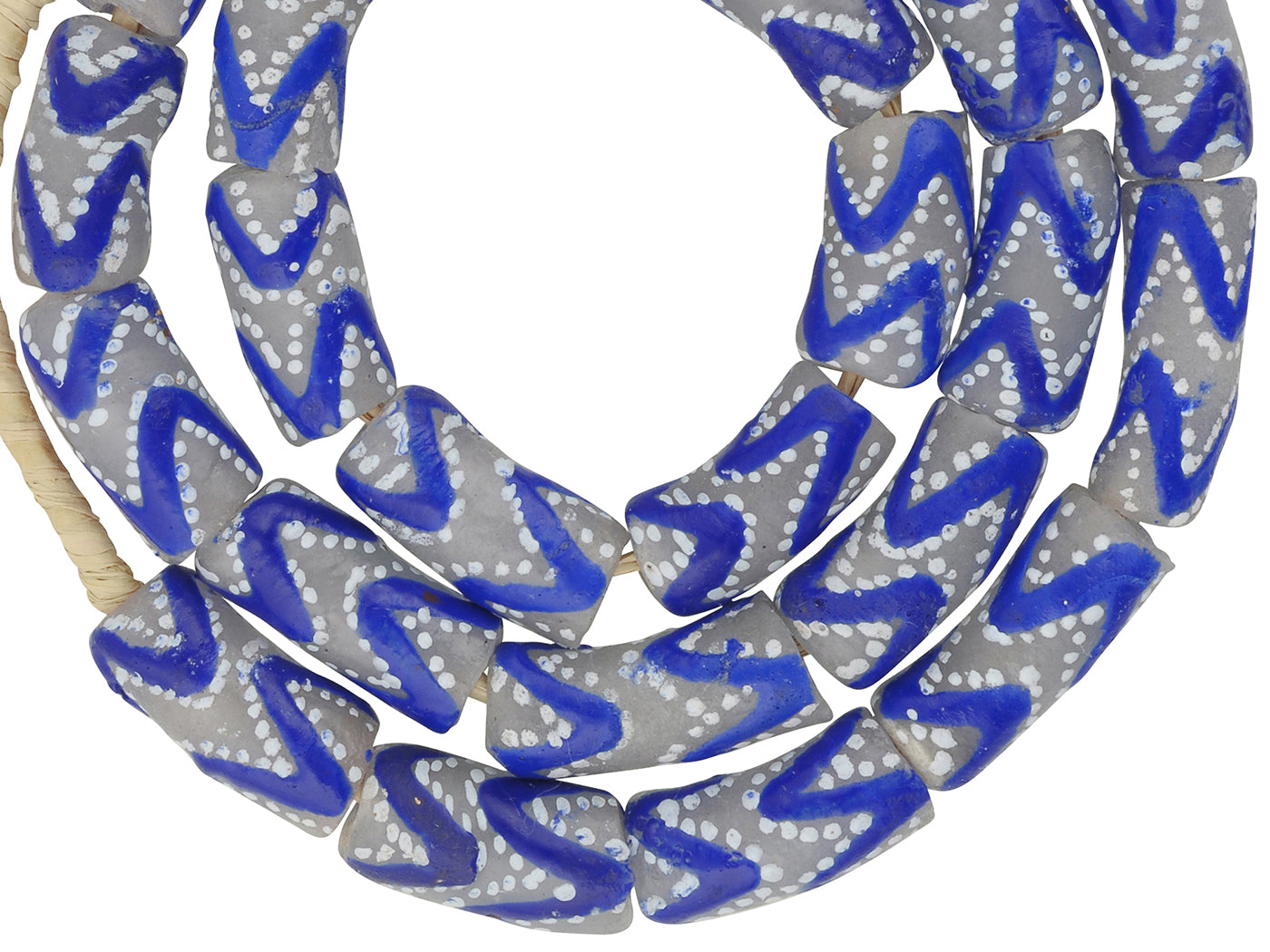 Handgefertigte Perlen recyceltes Pulverglas Ghana ethnischer afrikanischer Schmuck