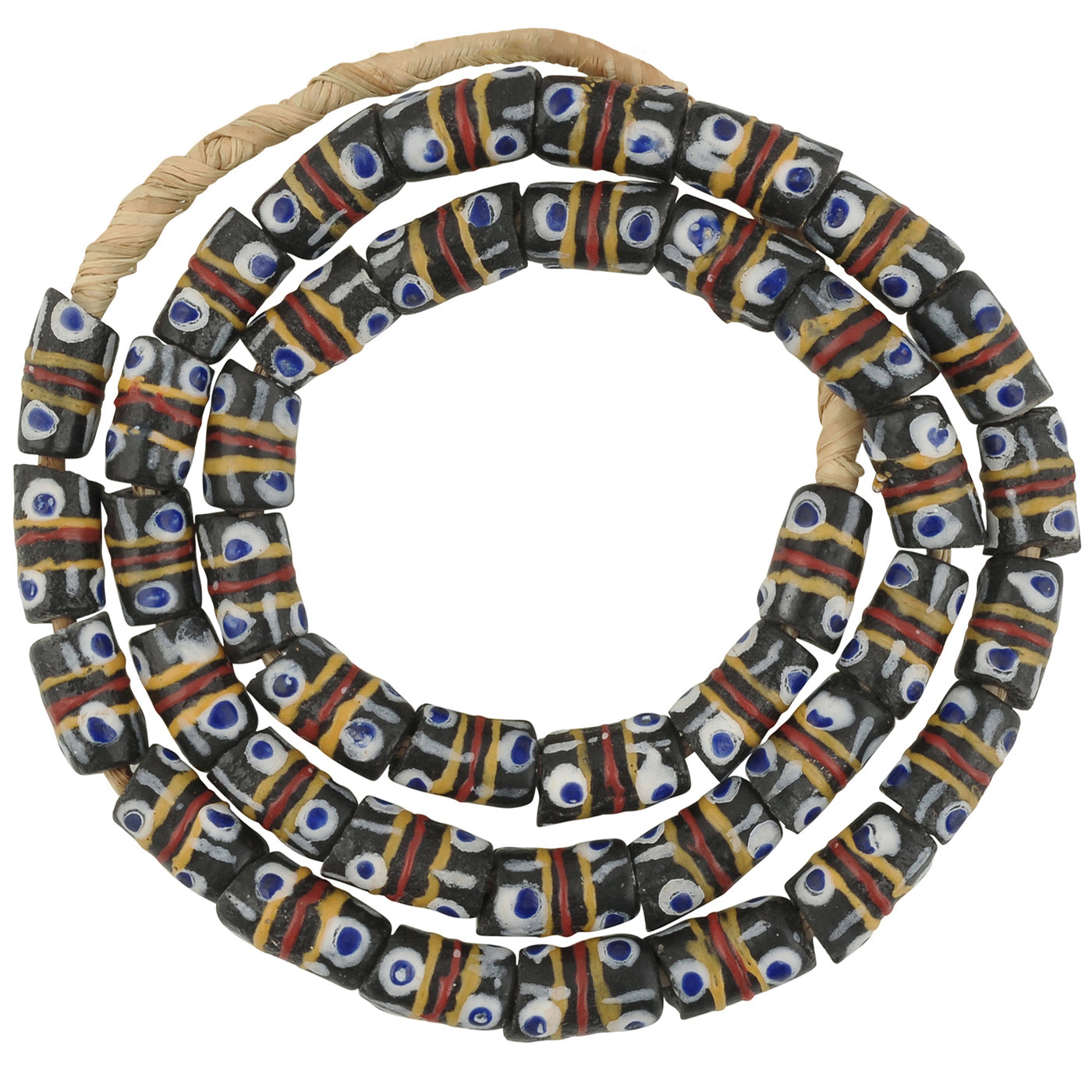 Handgemachte ethnische afrikanische Halskette aus recycelten Pulverglasperlen - Tribalgh
