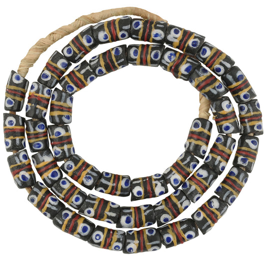 Collana africana tribale etnica fatta a mano con perle di vetro in polvere riciclata - Tribalgh