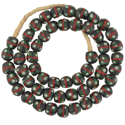 African beads recycled glass powder Krobo jewelry Ghana necklace - Tribalgh