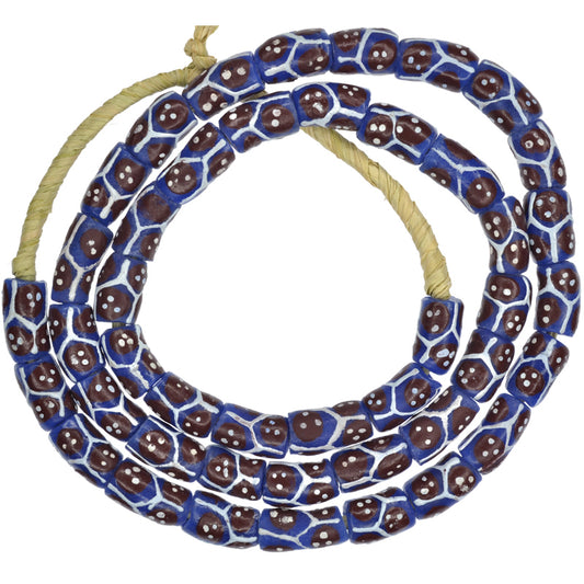 Afrikanische Krobo-Perlen recyceltes Glaspulver handgefertigte ethnische Halskette Ghana-Handel - Tribalgh