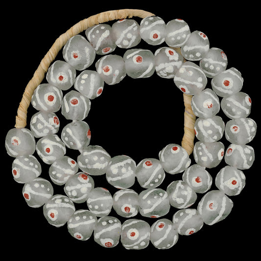 Perle di vetro riciclate collana africana traslucida Krobo fatta a mano - Tribalgh
