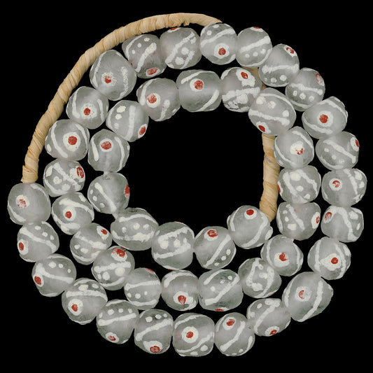 Recycled glass beads handmade Krobo translucent African necklace - Tribalgh