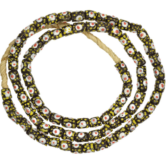 Handgemachte Perlen aus recyceltem Glaspulver Krobo Afrikanischer Handel Stammes-Schmuckhalskette - Tribalgh