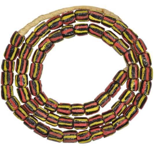 Krobo powder glass recycled beads handmade African trade Dipo ceremonial jewelry - Tribalgh