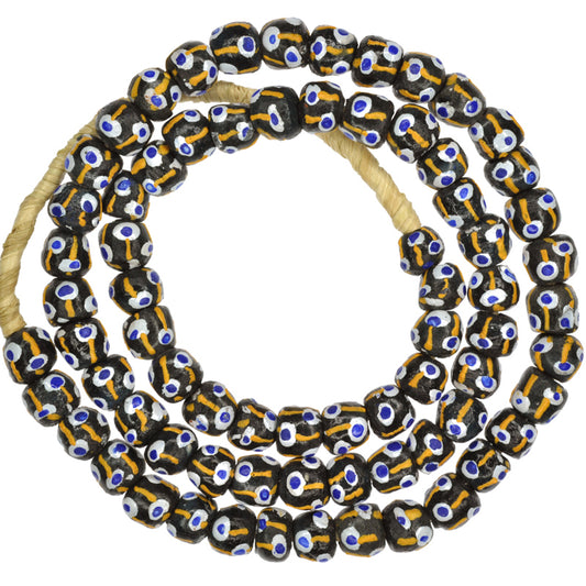 Perlen aus recyceltem Glaspulver Krobo handgefertigte afrikanische ethnische Schmuckhalskette - Tribalgh