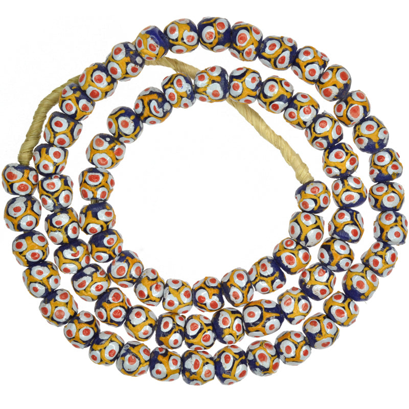 Elegante afrikanische Handelsperlen: Ausgefallene Krobo-Pulverglasperlen, 10–11 mm