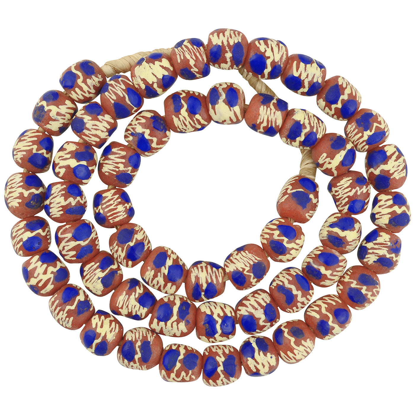 Handgefertigte Perlen aus recyceltem Glaspulver Krobo Afrikanische Halskette Ghana