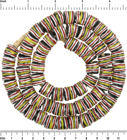Afrikanische Perlen recyceltes Glas Krobo ethnischer Schmuck Ghana Halskette - Tribalgh