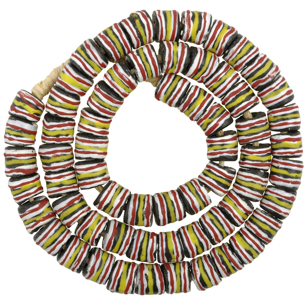 Afrikanische Perlen recyceltes Glas Krobo ethnischer Schmuck Ghana Halskette - Tribalgh