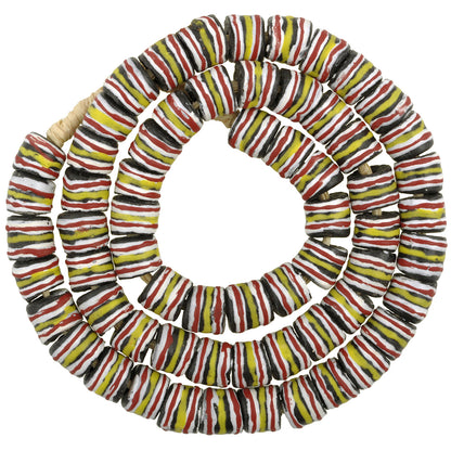 Afrikanische Perlen recyceltes Glas Krobo ethnischer Schmuck Ghana Halskette - Tribalgh