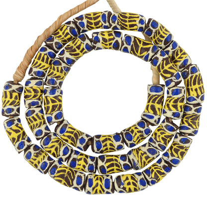 Handgemachte recycelte Perlen Pulverglas Afrikanischer Halskettenschmuck Ghana - Tribalgh