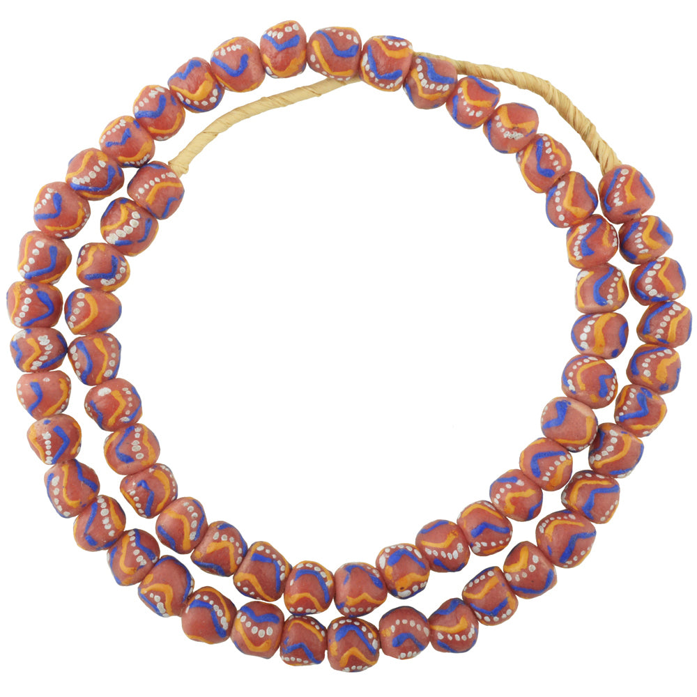 Handgemachte afrikanische Perlenkette aus recycelten Glaspulverperlen - Tribalgh