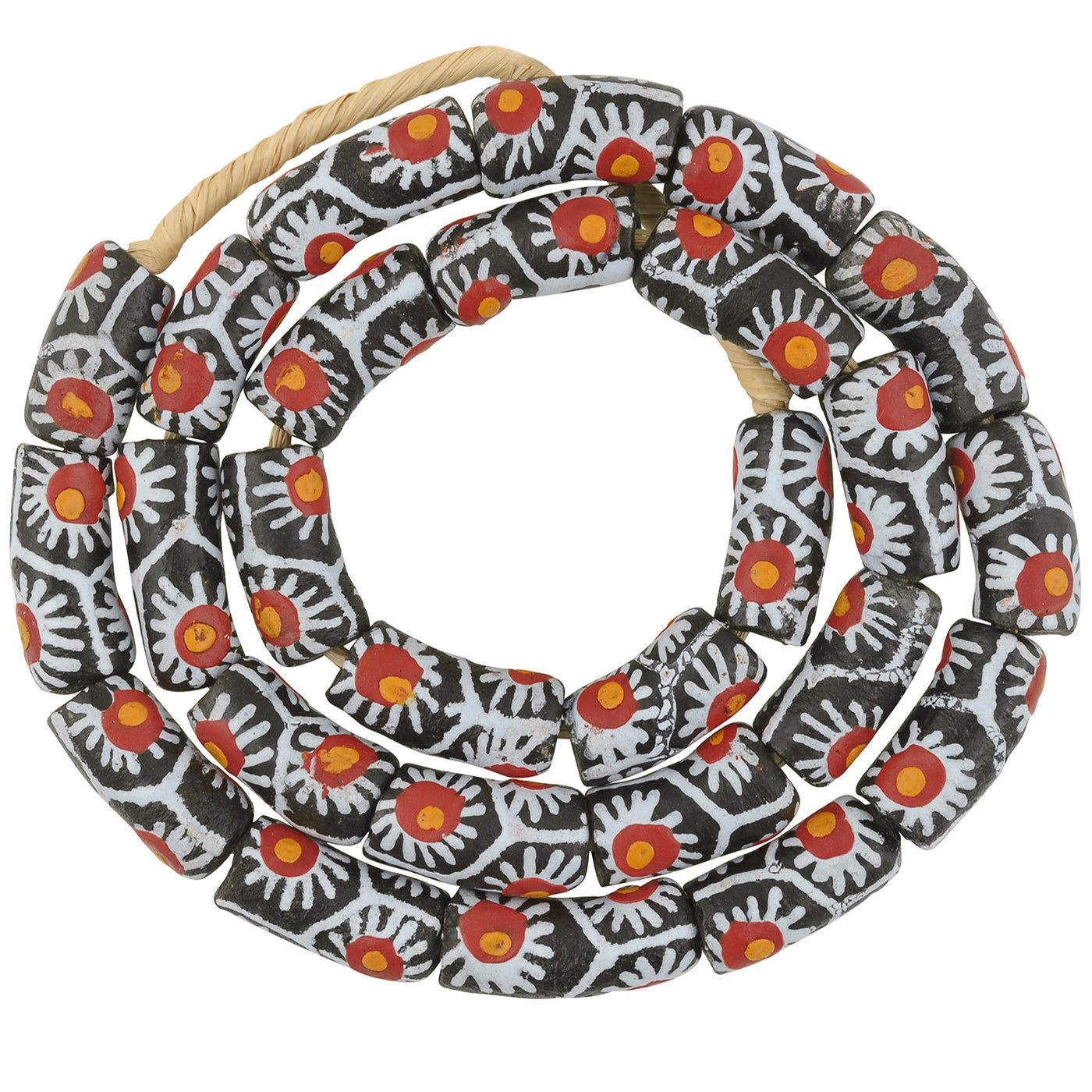 Krobo beads recycled glass Ghana ethnic necklace handmade African - Tribalgh