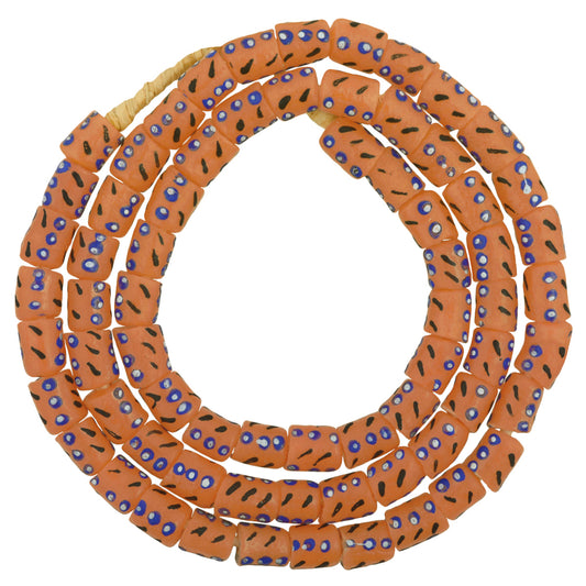 Krobo powder glass beads handmade African trade Ghana recycled boho Art necklace - Tribalgh