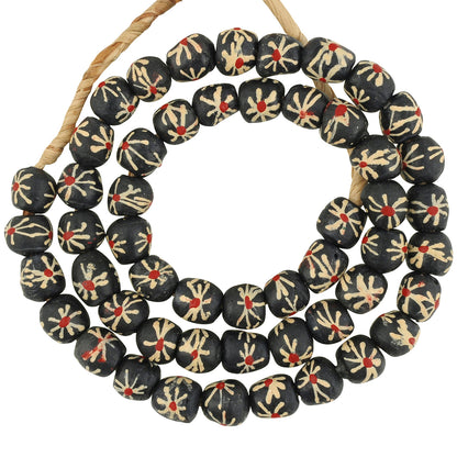 Afrikanische Perlen recyceltes Glaspulver handgefertigter Tribalgh-Schmuck Ghana - Tribalgh