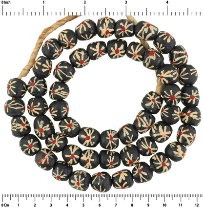 Afrikanische Perlen recyceltes Glaspulver handgefertigter Tribalgh-Schmuck Ghana - Tribalgh