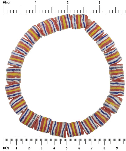 Recycled beads African Krobo powder glass trade beads Fancy bracelet Ghana new - Tribalgh