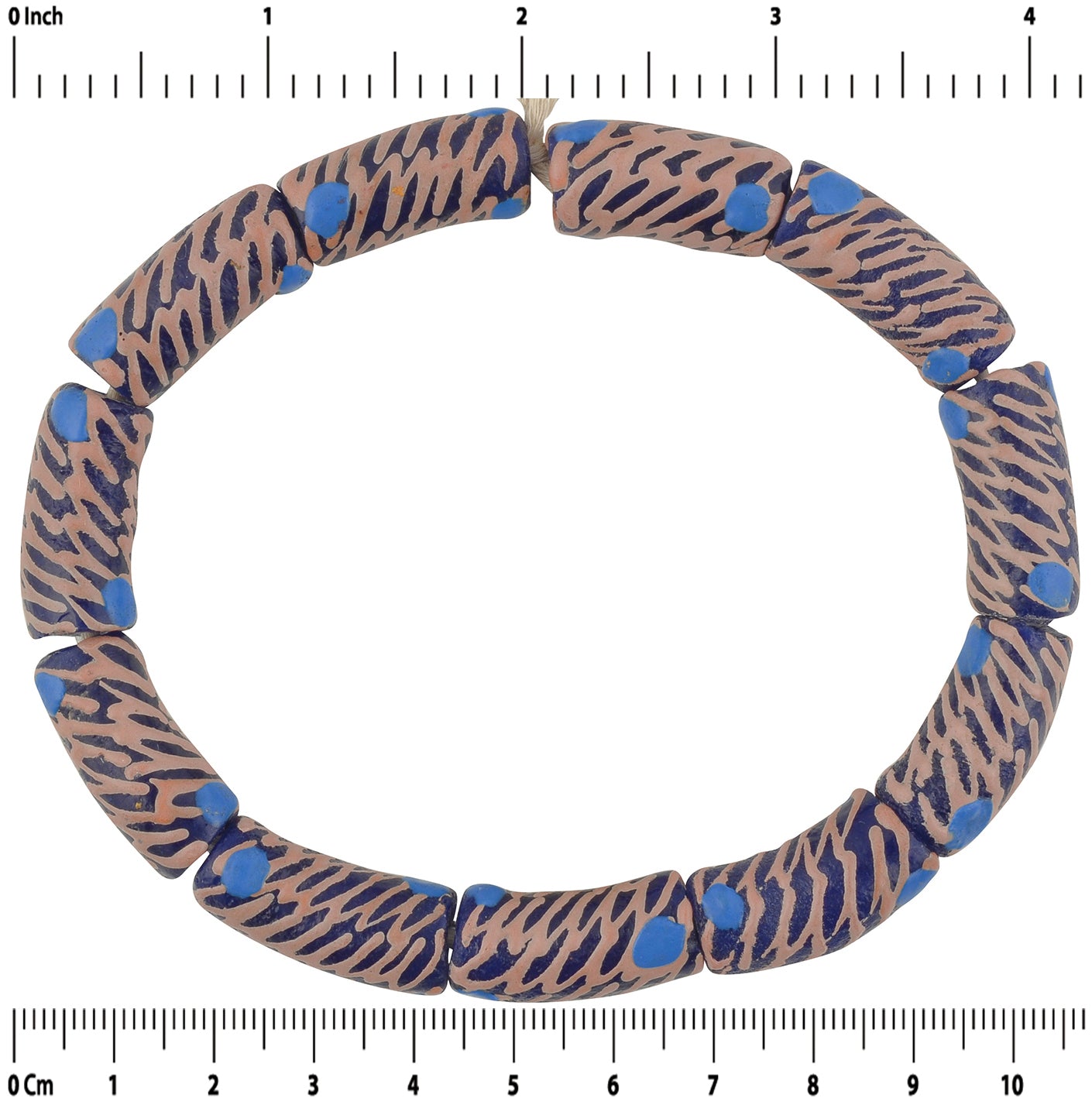 Afrikanische Perlen Krobo Recyclingglas Pulver Ghana Schmuck Armband - Nahaufnahme