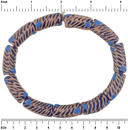 Afrikanische Perlen Krobo Recyclingglas Pulver Ghana Schmuck Armband - Nahaufnahme