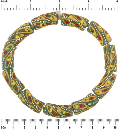 Afrikanische handgemachte Perlen aus recyceltem Glaspulver Ghana Armband - Tribalgh